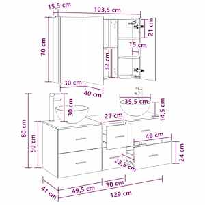 Sada koupelnového nábytku 4 pcs Betonově šedá - obrázek 13