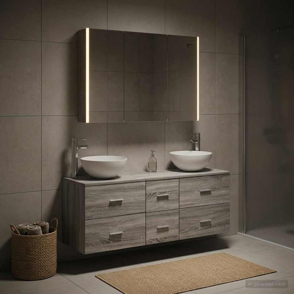  Σετ Επίπλων Μπάνιου 4 pcs Γκρι Sonoma V-3406748