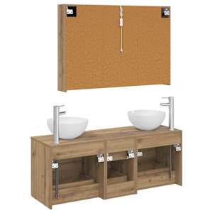 Sada koupelnového nábytku 4 pcs Dub artisan - obrázek 7