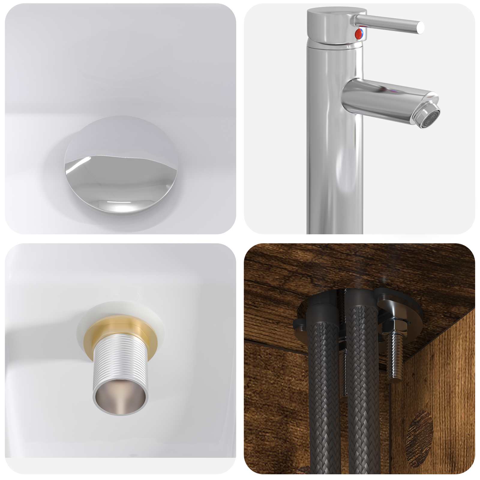 Badrumsmöbelset 5 pcs Rökt ek Konstruerat trä och glas