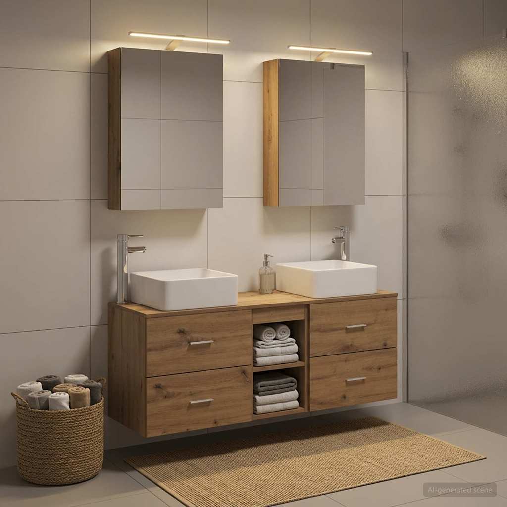 Komplet pohištva za kopalnico 5 pcs Artisan hrast