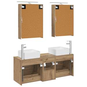 Sada koupelnového nábytku 5 pcs Dub artisan - obrázek 8