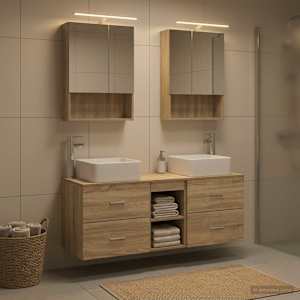 Komplet pohištva za kopalnico 5 pcs Sonoma hrast