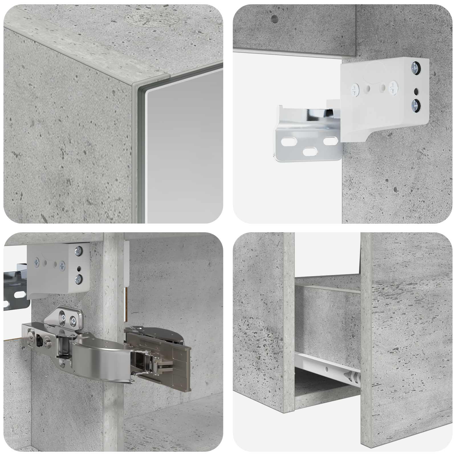 Komplet pohištva za kopalnico 5 pcs Betonsko siva - slika 9