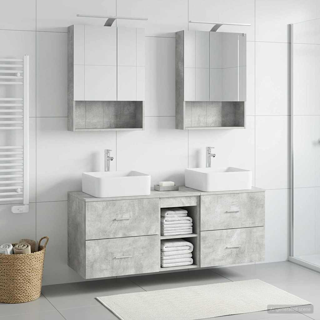 Komplet pohištva za kopalnico 5 pcs Betonsko siva