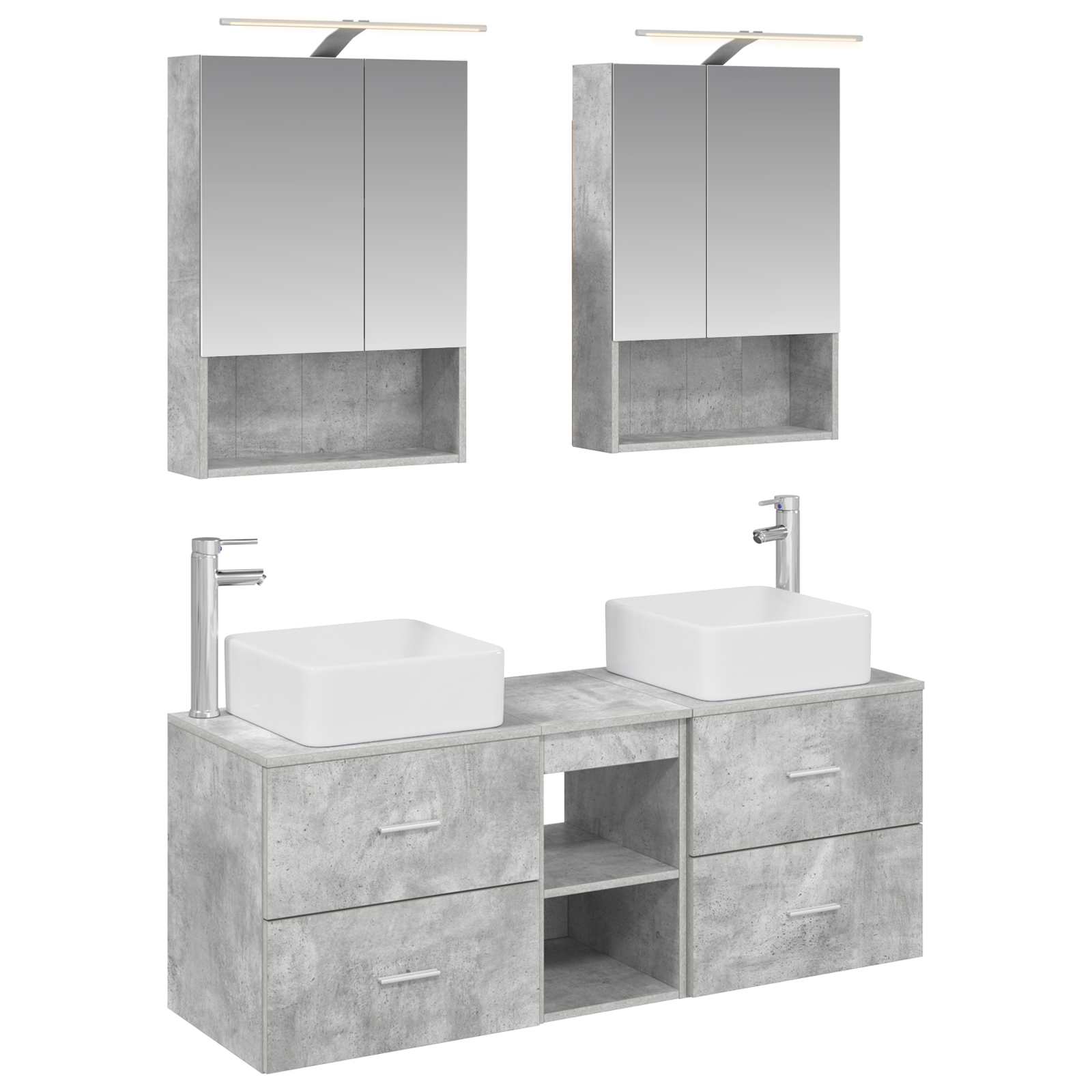Komplet pohištva za kopalnico 5 pcs Betonsko siva - slika 2