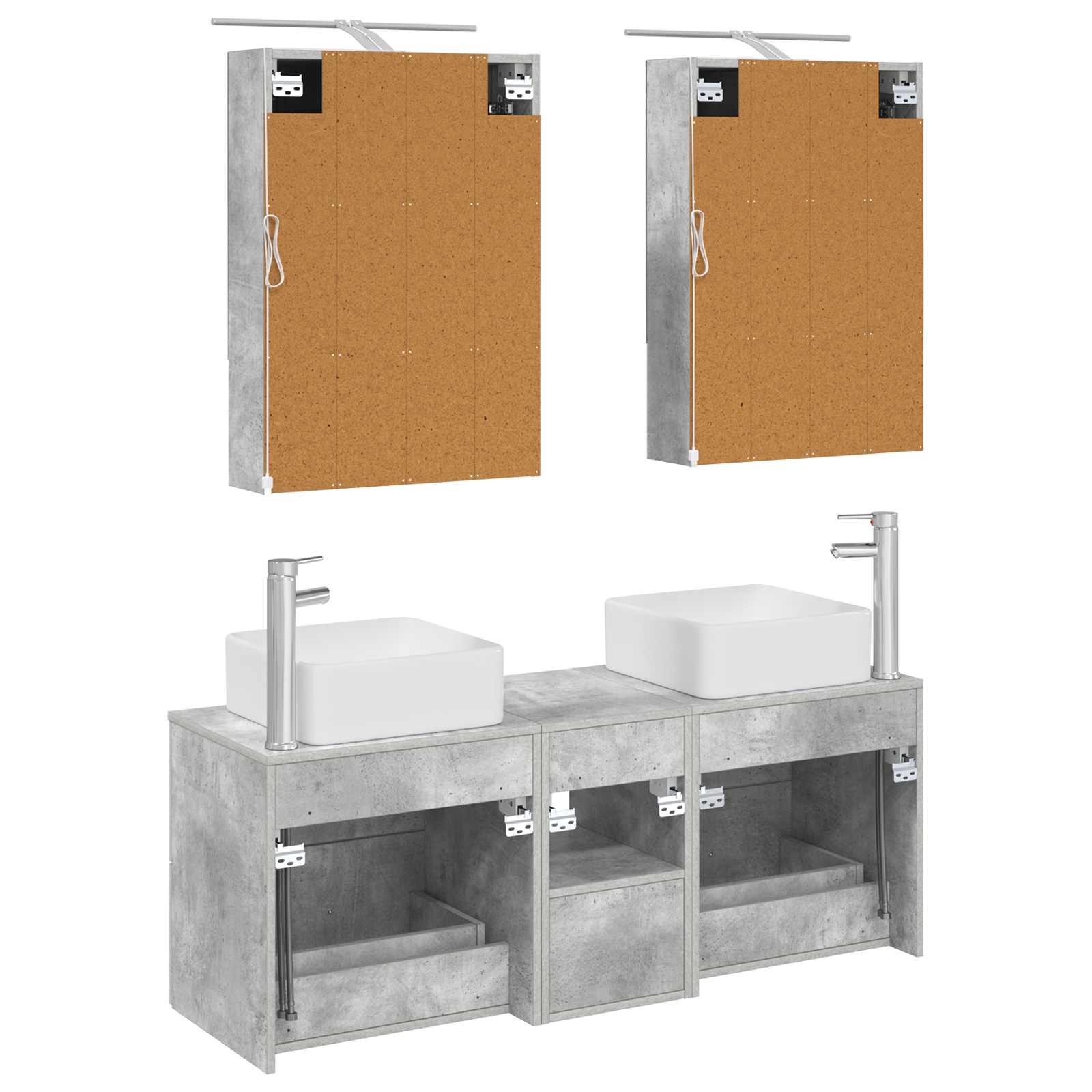 Komplet pohištva za kopalnico 5 pcs Betonsko siva - slika 8