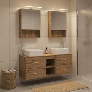 Komplet pohištva za kopalnico 5 pcs Artisan hrast