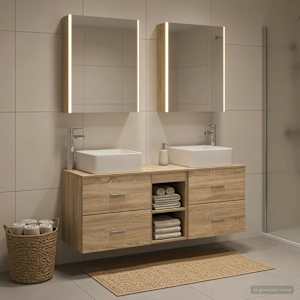Sada koupelnového nábytku 5 pcs Dub sonoma - obrázek 1