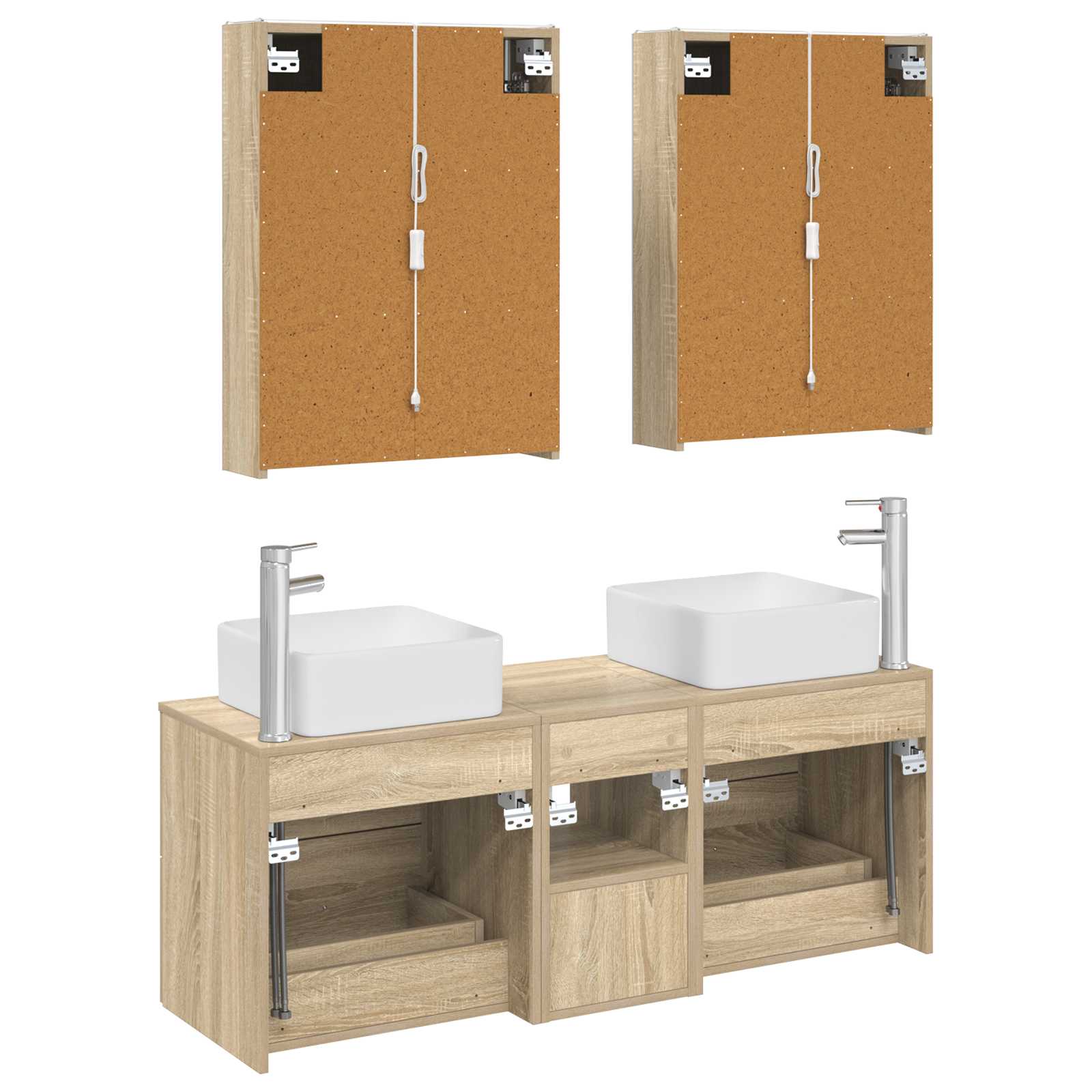 Komplet pohištva za kopalnico 5 pcs Sonoma hrast - slika 8