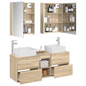 Sada koupelnového nábytku 5 pcs Dub sonoma - obrázek 3