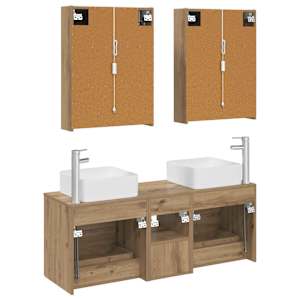 Sada koupelnového nábytku 5 pcs Dub artisan - obrázek 7