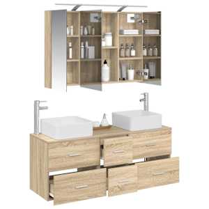 Sada koupelnového nábytku 4 pcs Dub sonoma - obrázek 3