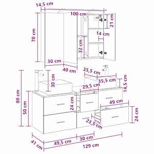Sada koupelnového nábytku 4 pcs Dub sonoma - obrázek 13