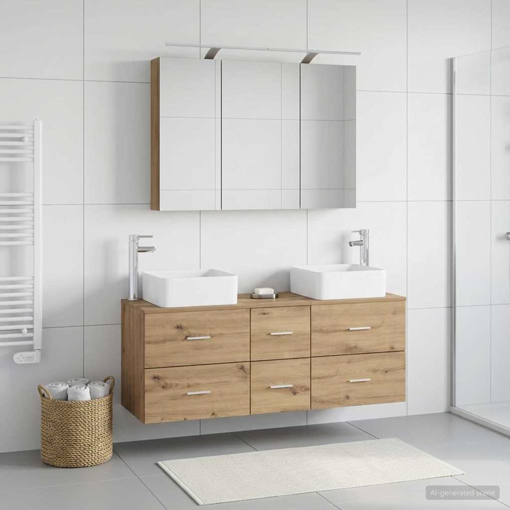 Vannitoa mööbleset 4 pcs Artisan tamm Tehispuit ja klaas 23 Kõik vajalik sinu aeda ja koju! 8721364351837 mo im en hd 11 Kõik vajalik sinu aeda ja koju!