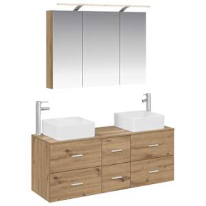 Sada koupelnového nábytku 4 pcs Dub artisan - obrázek 2