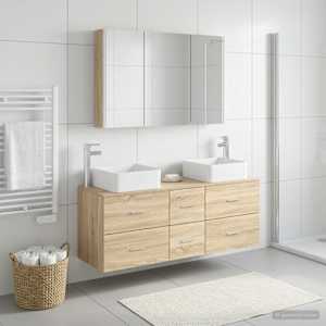 Sada koupelnového nábytku 4 pcs Dub sonoma - obrázek 1