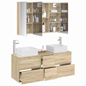 Sada koupelnového nábytku 4 pcs Dub sonoma - obrázek 3