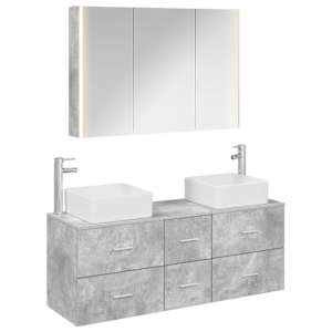 Sada koupelnového nábytku 4 pcs Betonově šedá - obrázek 2