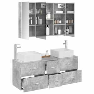 Sada koupelnového nábytku 4 pcs Betonově šedá - obrázek 3