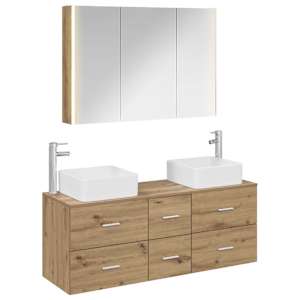 Sada koupelnového nábytku 4 pcs Dub artisan - obrázek 2