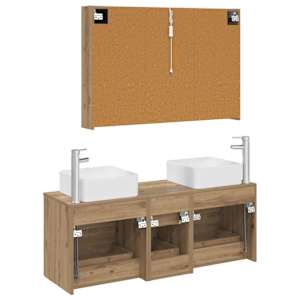 Sada koupelnového nábytku 4 pcs Dub artisan - obrázek 7