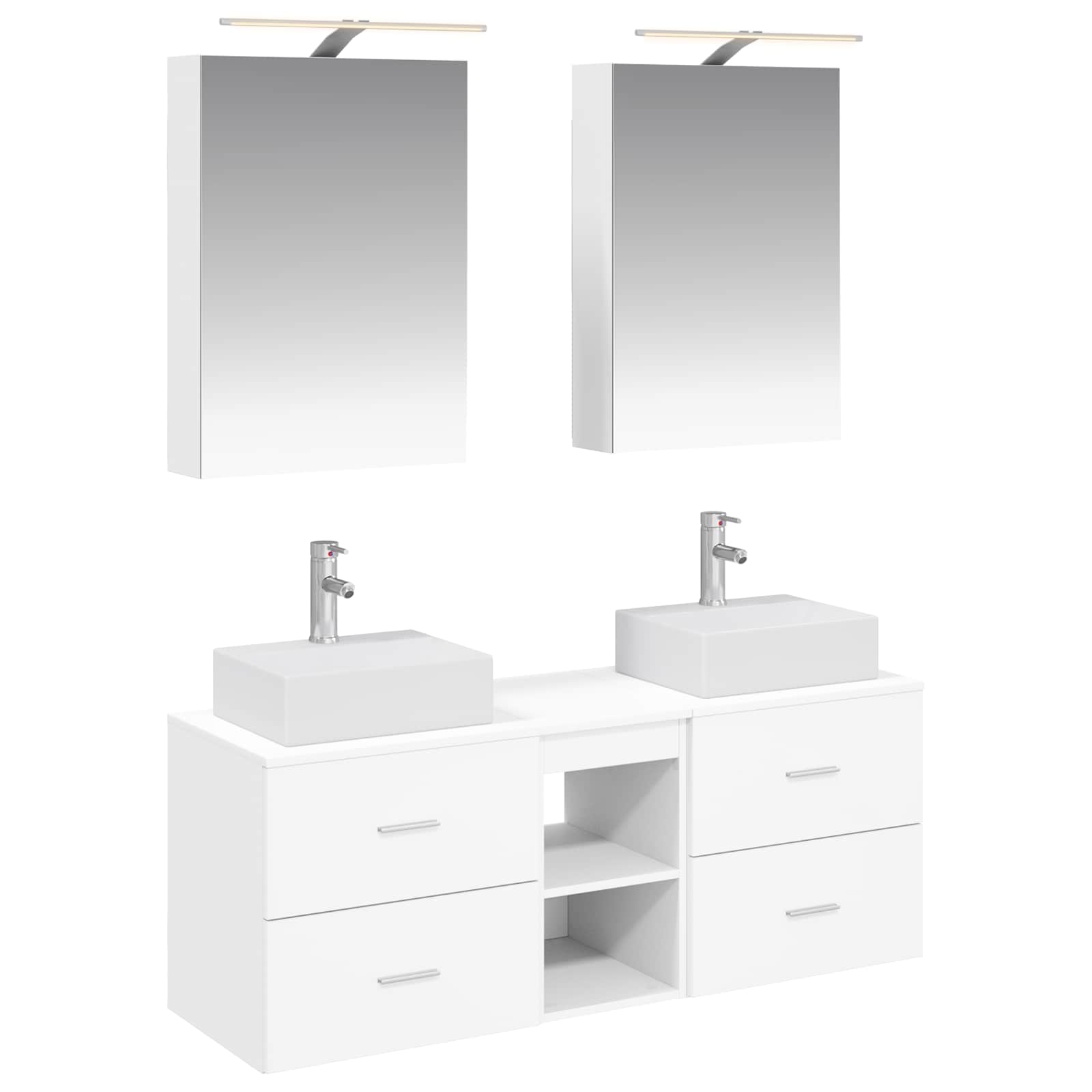 Komplet pohištva za kopalnico 5 pcs Bela - slika 2