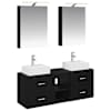 vidaXL Vannitoa m&ouml;&ouml;bleset 5 tk Must tamm Tehispuit ja klaas
