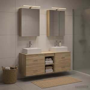 Sada koupelnového nábytku 5 pcs Dub sonoma - obrázek 1