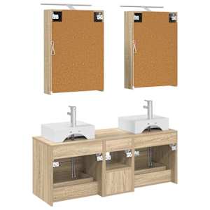 Sada koupelnového nábytku 5 pcs Dub sonoma - obrázek 8
