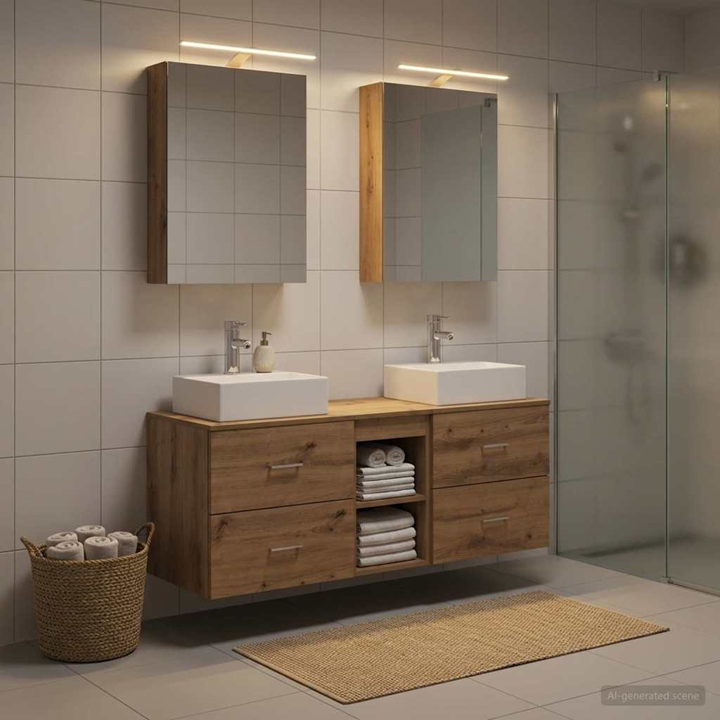 Komplet pohištva za kopalnico 5 pcs Artisan hrast