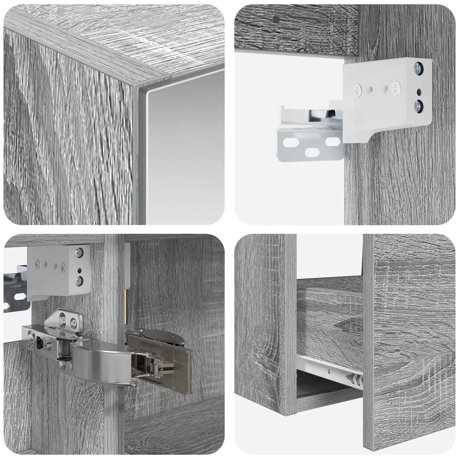 Komplet pohištva za kopalnico 5 pcs Siva Sonoma - slika 9