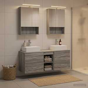 Komplet pohištva za kopalnico 5 pcs Siva Sonoma