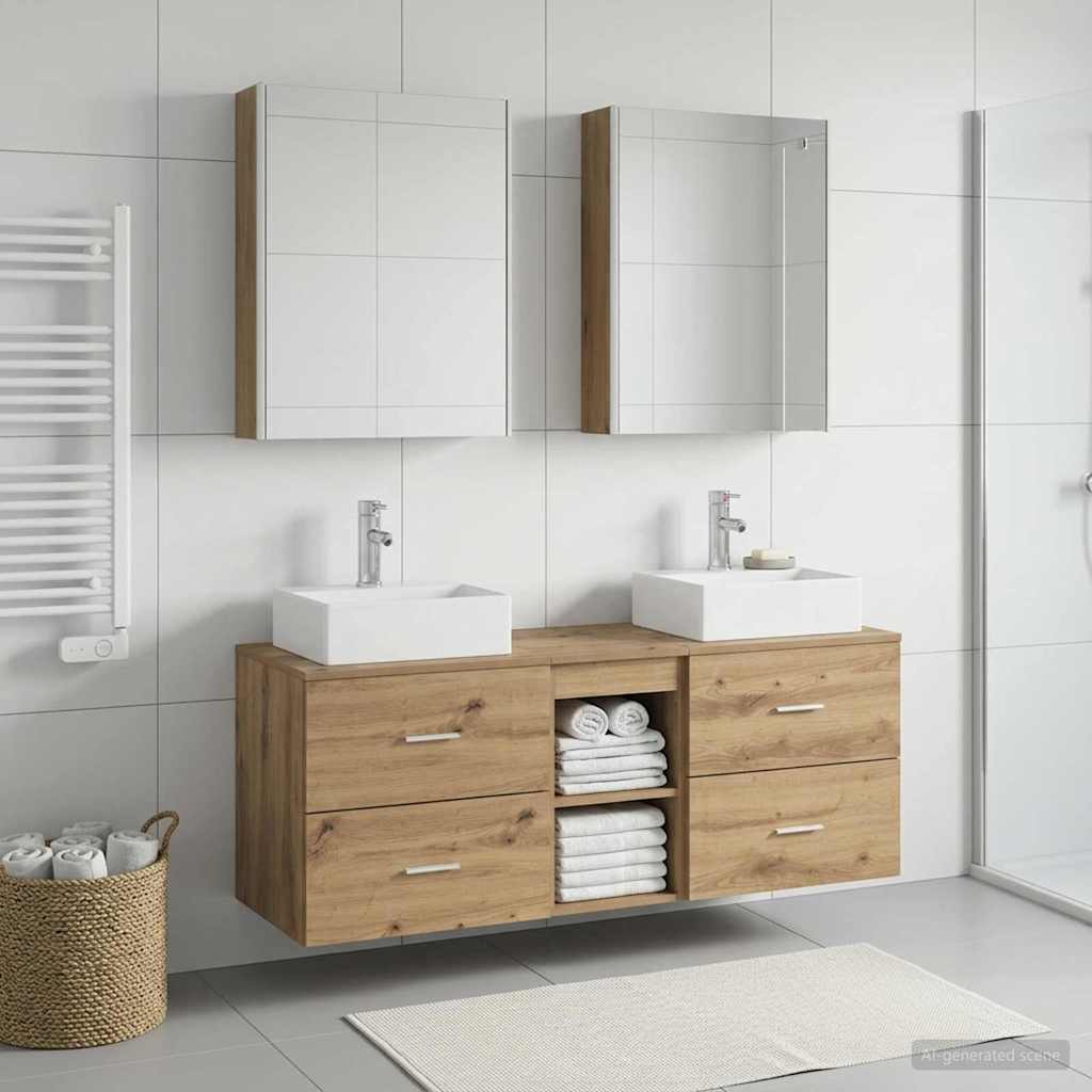 Komplet pohištva za kopalnico 5 pcs Artisan hrast