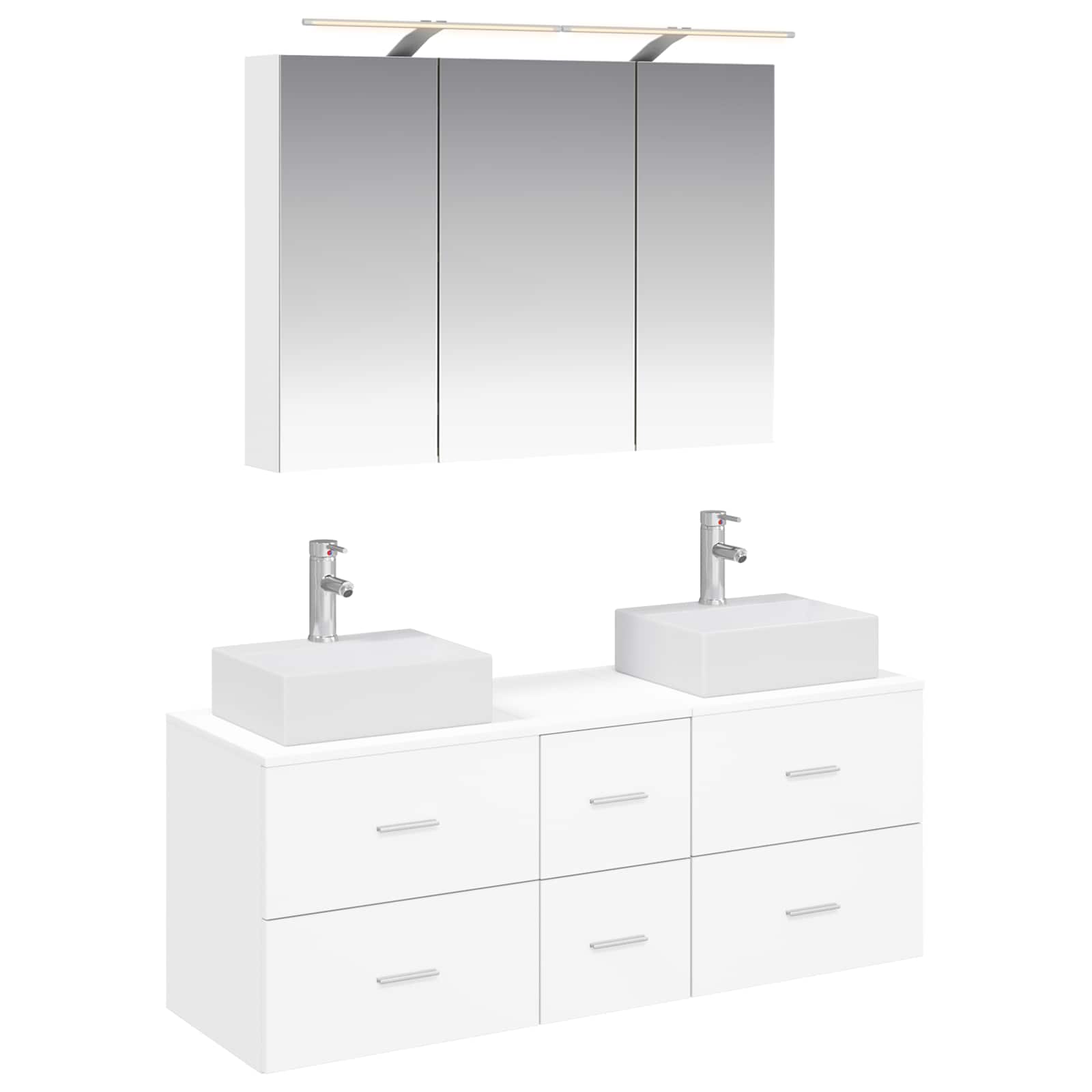 Komplet pohištva za kopalnico 4 pcs Bela - slika 2