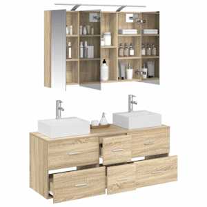 Sada koupelnového nábytku 4 pcs Dub sonoma - obrázek 3