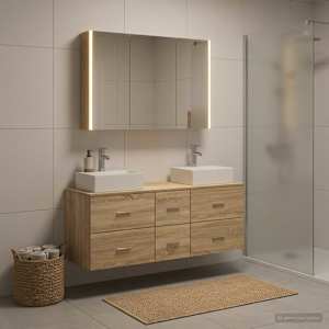 Sada koupelnového nábytku 4 pcs Dub sonoma - obrázek 1