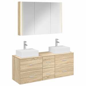 Sada koupelnového nábytku 4 pcs Dub sonoma - obrázek 2