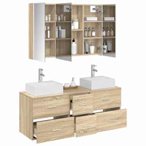 Sada koupelnového nábytku 4 pcs Dub sonoma - obrázek 3