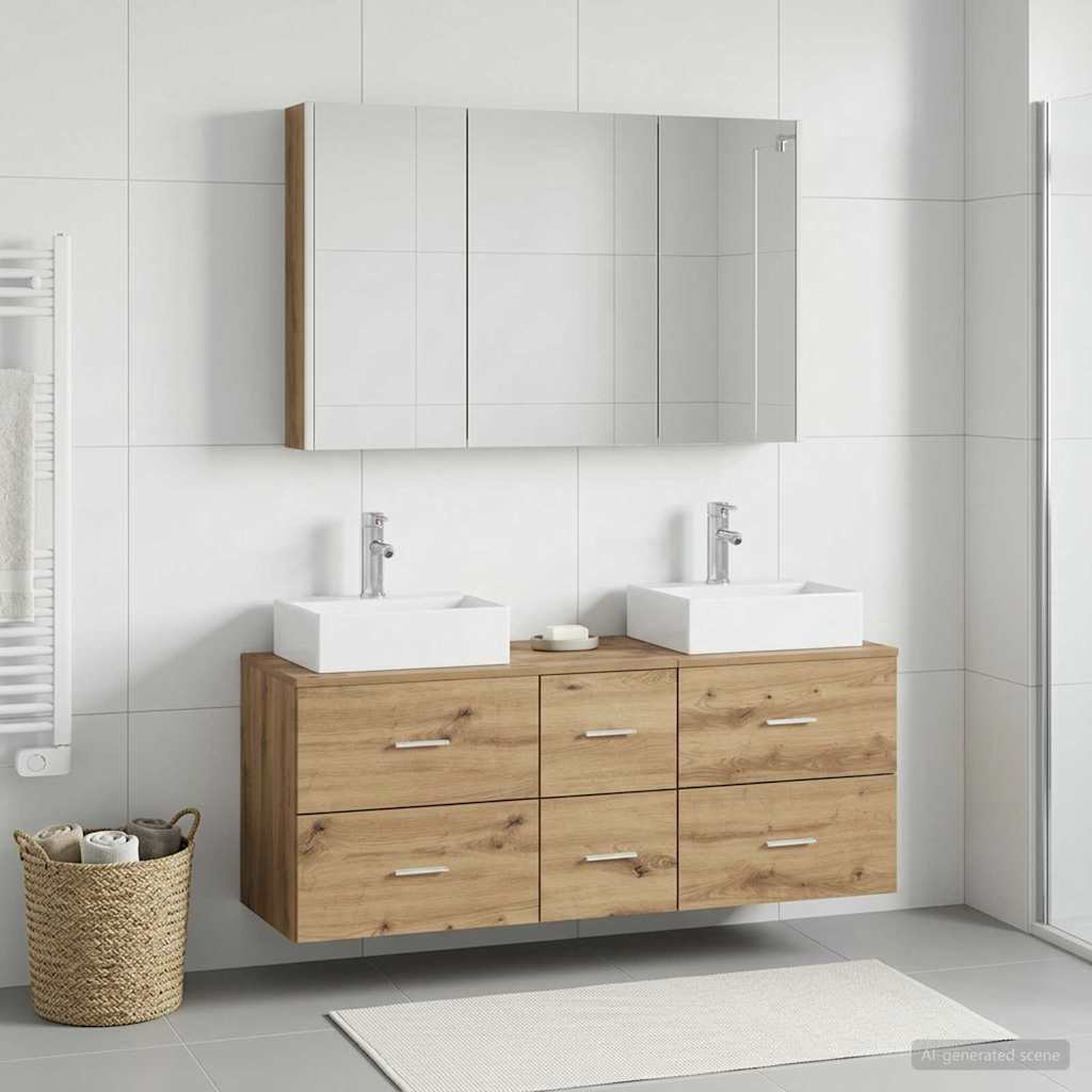Komplet pohištva za kopalnico 4 pcs Artisan hrast