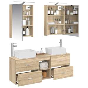 Sada koupelnového nábytku 5 pcs Dub sonoma - obrázek 3