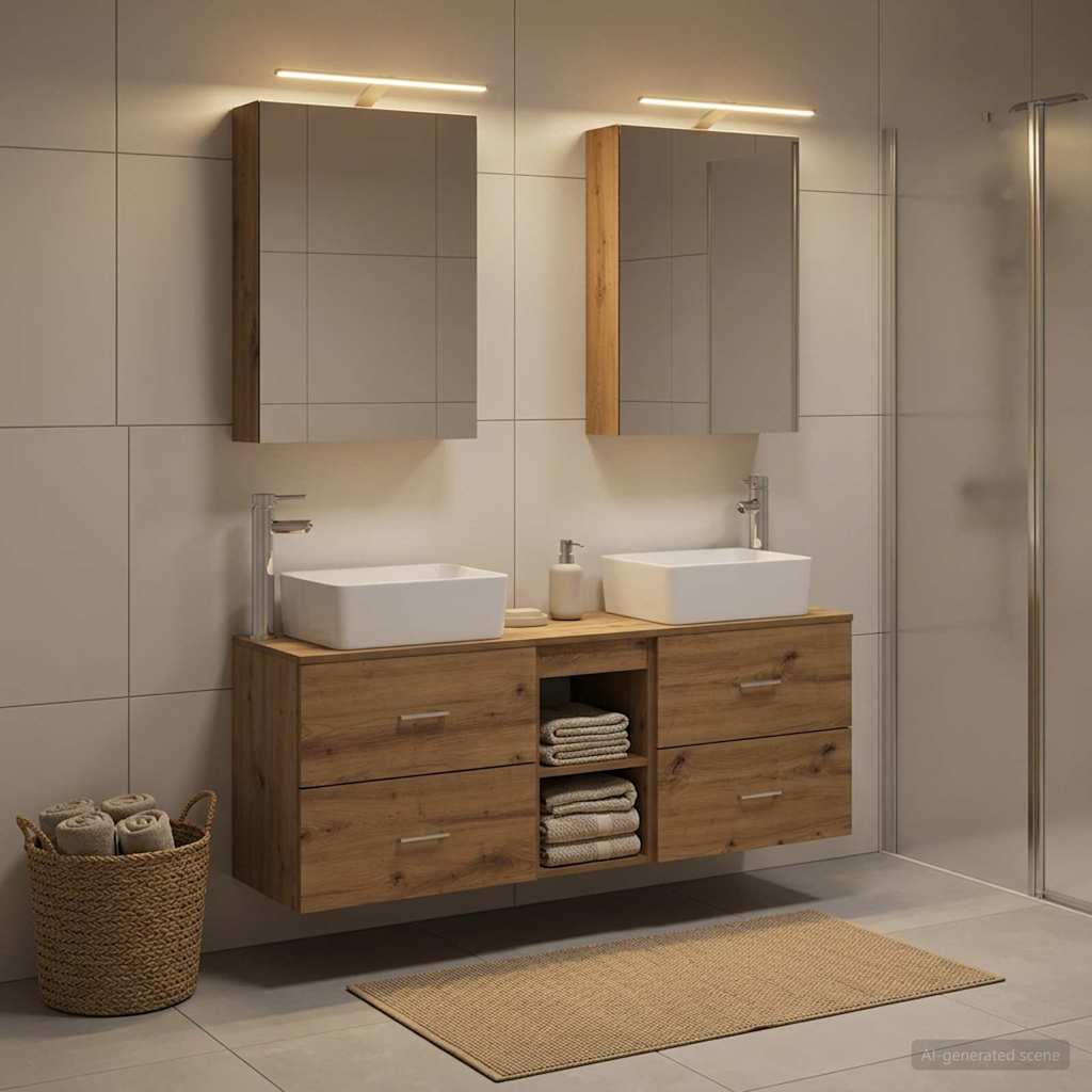Komplet pohištva za kopalnico 5 pcs Artisan hrast