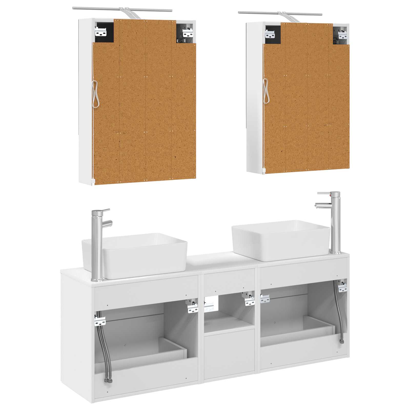 Komplet pohištva za kopalnico 5 pcs Bela - slika 8