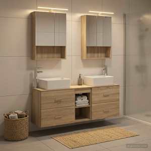 Komplet pohištva za kopalnico 5 pcs Sonoma hrast