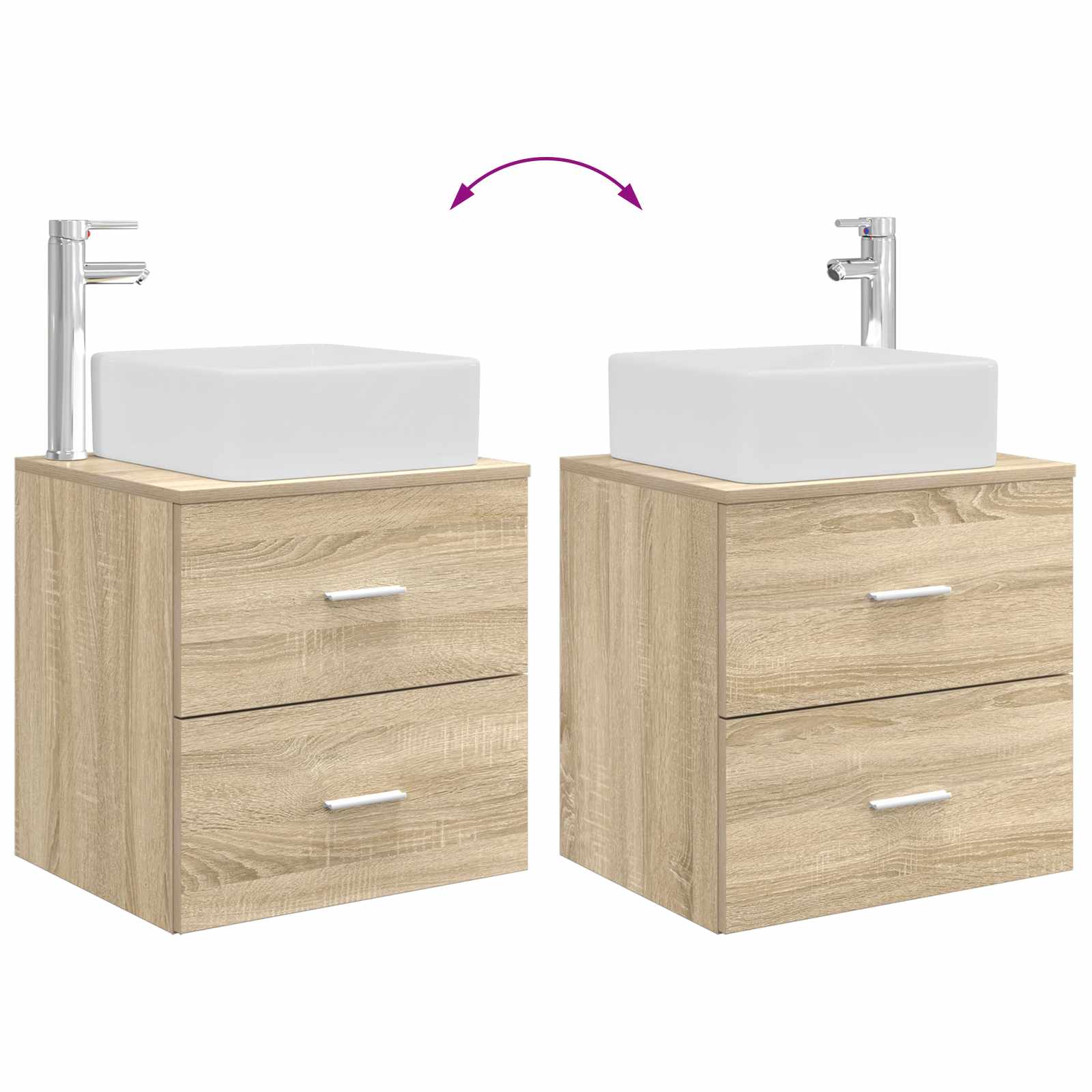 Komplet pohištva za kopalnico 5 pcs Sonoma hrast - slika 13