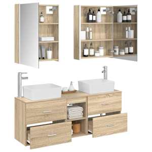 Sada koupelnového nábytku 5 pcs Dub sonoma - obrázek 3