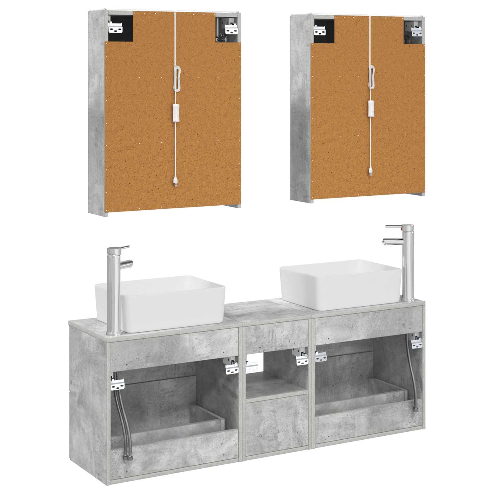 Komplet pohištva za kopalnico 5 pcs Betonsko siva - slika 8