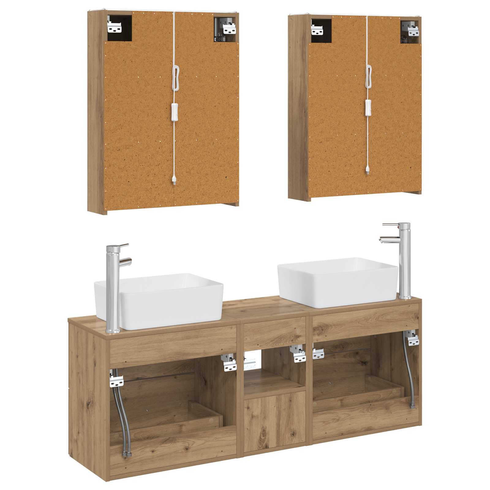 Komplet pohištva za kopalnico 5 pcs Artisan hrast - slika 8