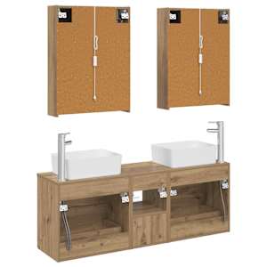 Sada koupelnového nábytku 5 pcs Dub artisan - obrázek 8