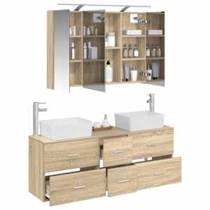 Sada koupelnového nábytku 4 pcs Dub sonoma - obrázek 3